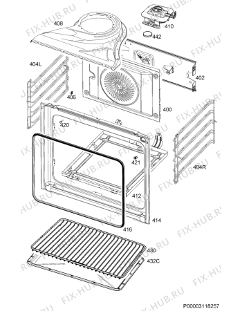 Взрыв-схема плиты (духовки) Aeg EPK35102YM - Схема узла Oven