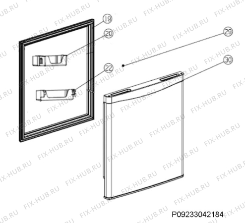 Взрыв-схема холодильника Electrolux ERB5002AOW - Схема узла Door 003