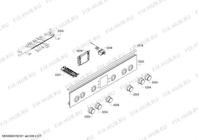 Взрыв-схема плиты (духовки) Bosch HGD745260L - Схема узла 02