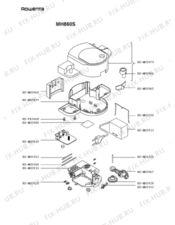 Взрыв-схема техники по уходу за телом Rowenta MH860S - Схема узла MH860SDE.__2