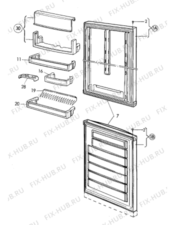 Взрыв-схема холодильника Electrolux ER3213B - Схема узла Doors