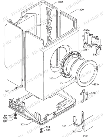 Взрыв-схема стиральной машины Castor C9 - Схема узла Cabinet + armatures