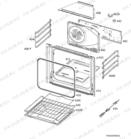Взрыв-схема плиты (духовки) Iee PFP577X - Схема узла Oven