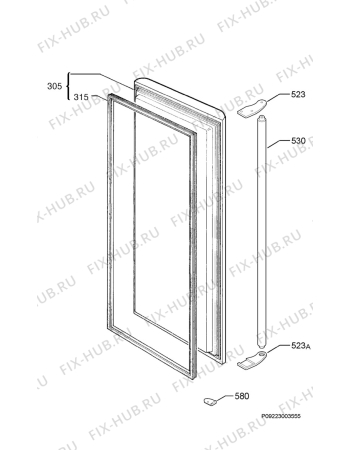 Взрыв-схема холодильника Aeg Electrolux A70238GS - Схема узла Door 003