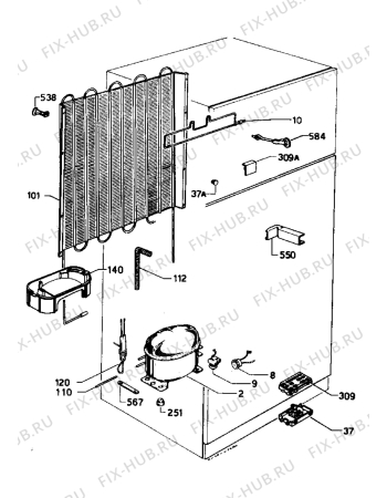 Взрыв-схема холодильника Marijnen CM324DT - Схема узла Refrigerator cooling system