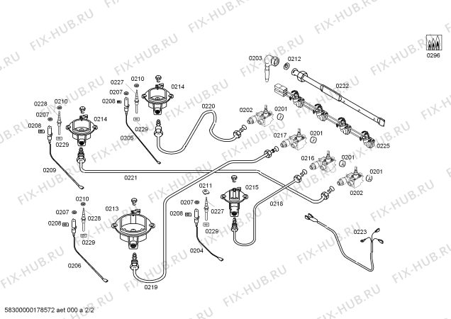 Схема №2 OA16P6181L Profilo с изображением Столешница для электропечи Bosch 00713518