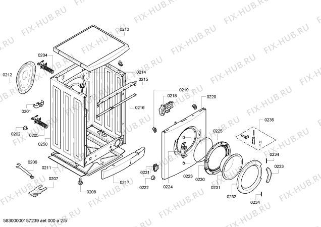 Схема №1 WAE2834P Bosch Maxx 6 EcoWash с изображением Ручка для стиральной машины Bosch 00646133