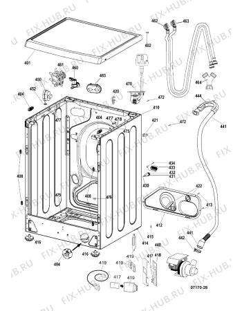 Схема №4 WD645A (F031132) с изображением Рукоятка для стиралки Indesit C00202831