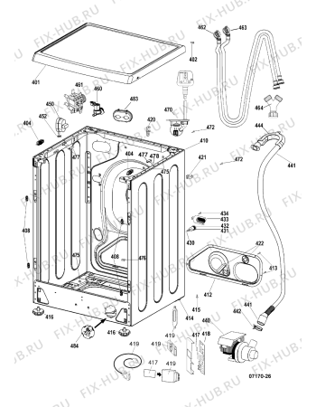 Схема №5 WD865A (F031138) с изображением Обшивка для стиралки Indesit C00203038