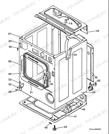 Взрыв-схема стиральной машины Electrolux EW1060C - Схема узла Housing and door