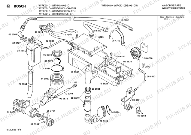 Схема №3 WFK5010FG WFK5010 с изображением Панель для стиральной машины Bosch 00277722