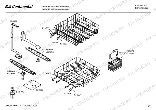Взрыв-схема посудомоечной машины Continental SGSCTA1BR Elegance - Схема узла 06