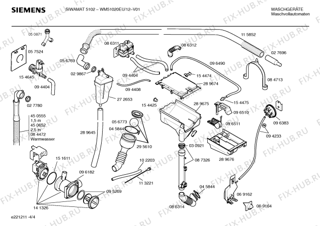 Схема №3 WM51020EU SIWAMAT 5102 с изображением Инструкция по установке/монтажу для стиральной машины Siemens 00520537