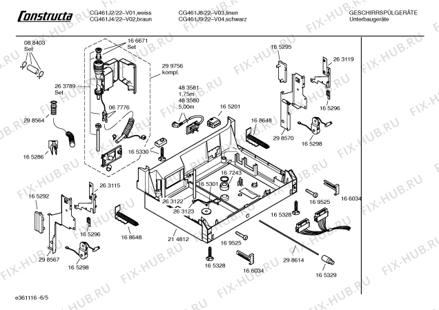 Взрыв-схема посудомоечной машины Constructa CG461J9 - Схема узла 05