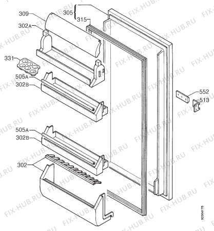 Взрыв-схема холодильника Zanussi ZI7235 - Схема узла Door 003