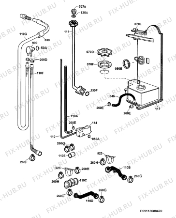 Взрыв-схема посудомоечной машины Electrolux ESF2430W - Схема узла Hydraulic System 272