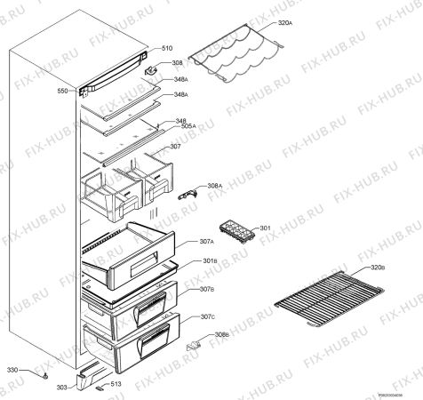 Взрыв-схема холодильника Electrolux ENB34607X8 - Схема узла Housing 001