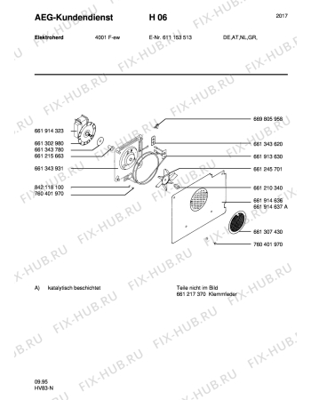 Взрыв-схема плиты (духовки) Aeg 4001F-W - Схема узла Section6