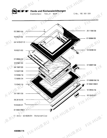 Взрыв-схема плиты (духовки) Neff 195303009 1444.21NCSM - Схема узла 05