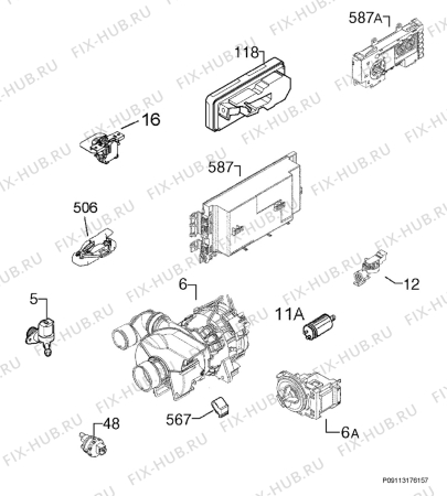 Взрыв-схема посудомоечной машины Zanussi ZDF14001KA - Схема узла Electrical equipment 268