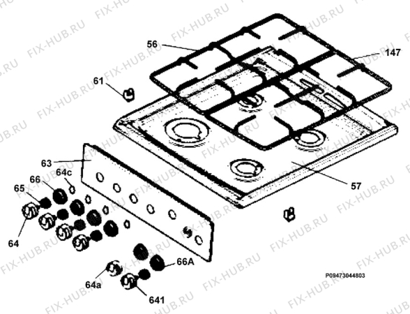 Взрыв-схема плиты (духовки) Electrolux EKG511105W - Схема узла Section 4