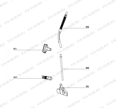 Взрыв-схема пылесоса Progress PC2261 - Схема узла Accessories