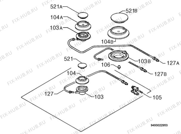 Взрыв-схема плиты (духовки) Corbero HB1031A - Схема узла Functional parts 267