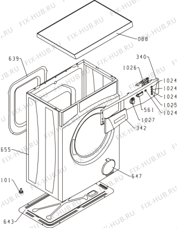 Схема №1 WS40109 (239745, PS0A5/100) с изображением Обшивка для стиралки Gorenje 196660