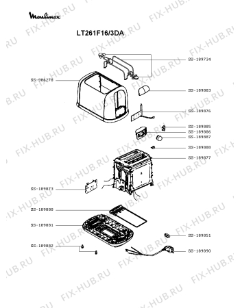 Схема №1 LT261F16/3DA с изображением Блок управления для тостера (фритюрницы) Moulinex SS-189873