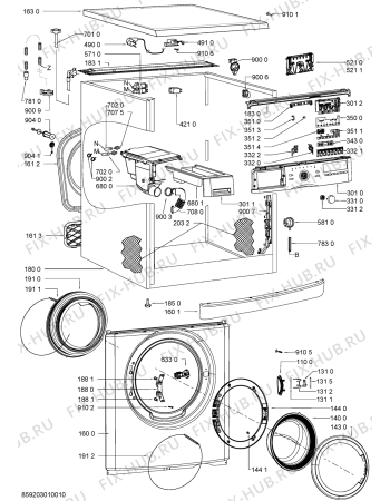 Схема №1 AWO/C 7140 с изображением Декоративная панель для стиралки Whirlpool 481010475649