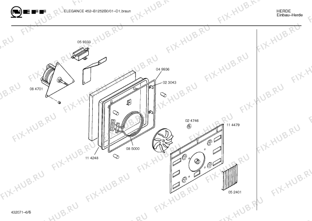 Схема №3 B1252B1 ELEGANCE 452 с изображением Панель для электропечи Bosch 00282042