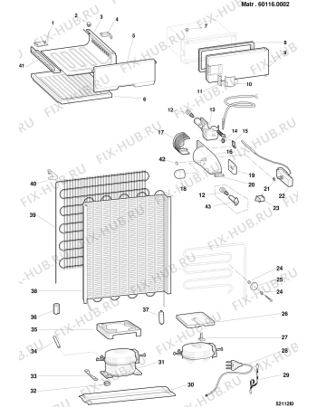 Взрыв-схема холодильника SCHOLTES R2200SSCHOLT (F012064) - Схема узла