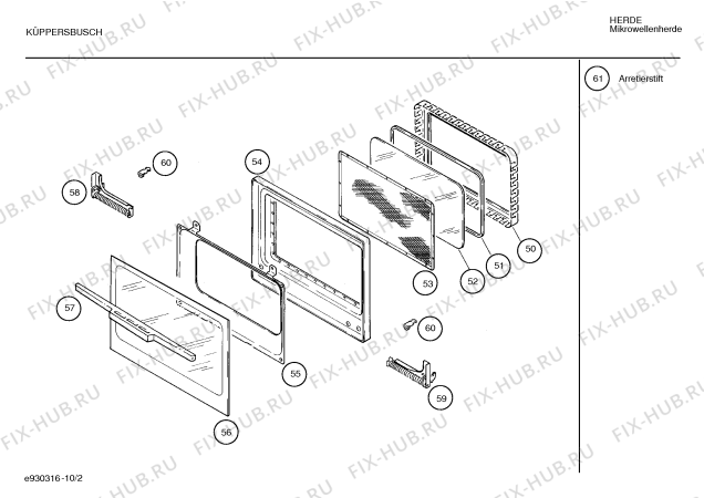 Схема №6 HF75920GB с изображением Инструкция по установке/монтажу для свч печи Siemens 00516089