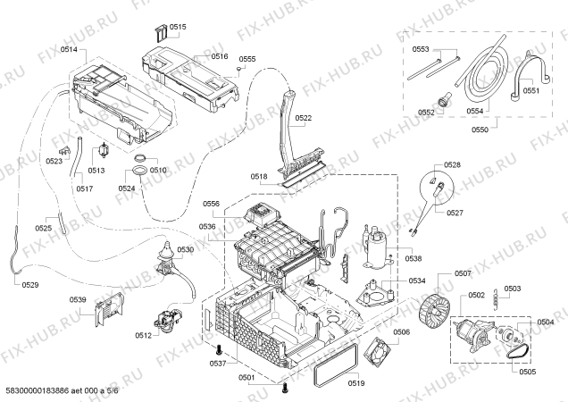 Взрыв-схема сушильной машины Bosch WTY88809ES selfCleaning Condenser, HomeProfesional - Схема узла 05