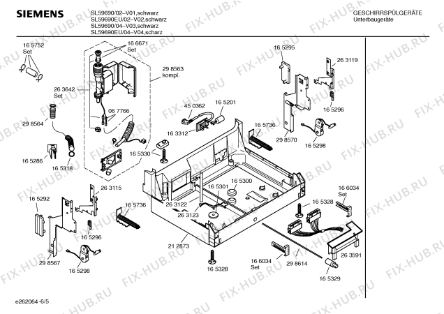 Взрыв-схема посудомоечной машины Siemens SL59690 - Схема узла 05