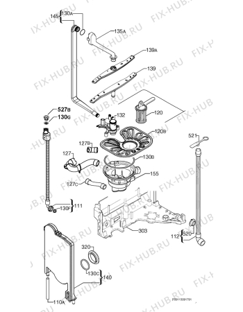 Взрыв-схема посудомоечной машины Ikea SKINANDE 50222433 - Схема узла Hydraulic System 272