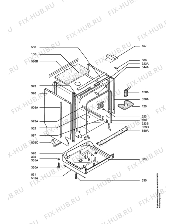 Взрыв-схема посудомоечной машины Husqvarna Electrolux QB6120K - Схема узла Housing 001