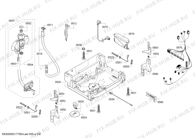 Взрыв-схема посудомоечной машины Bosch SMI40D75EU Silence - Схема узла 05