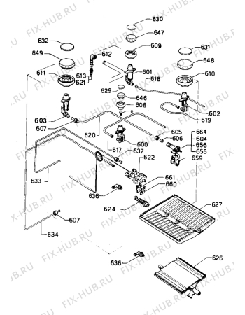 Взрыв-схема плиты (духовки) Zanussi Z942L - Схема узла Oven equipment