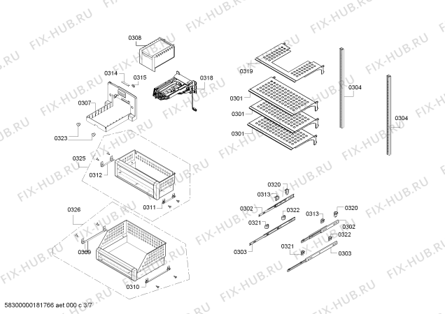 Схема №2 FI24DP02 с изображением Дверь для холодильника Siemens 00713642