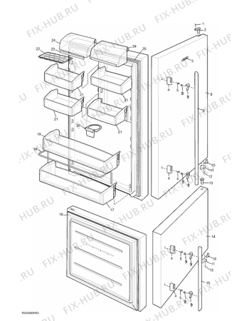 Взрыв-схема холодильника Electrolux ENB51801X-LE - Схема узла Section 2