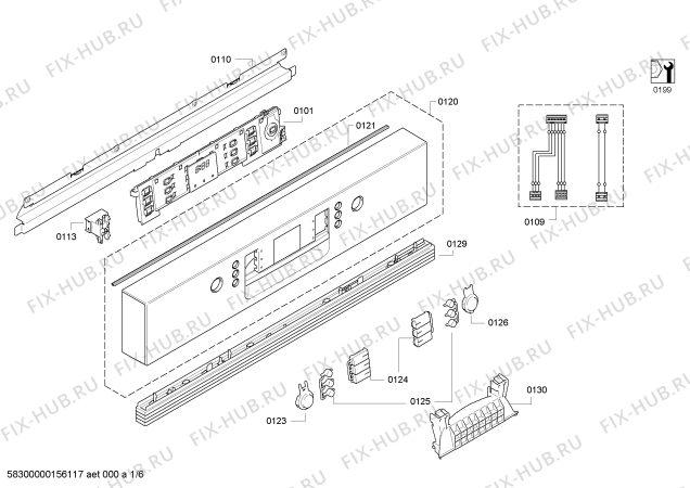 Схема №3 SMI86M35DE с изображением Передняя панель для посудомойки Bosch 00568420