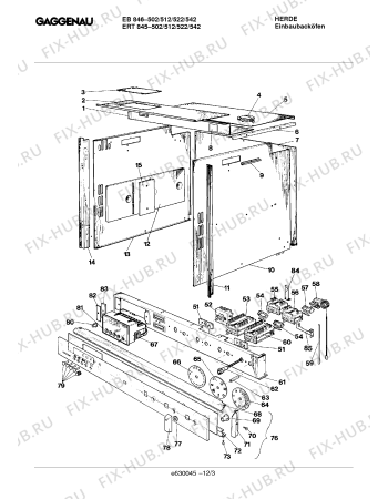 Схема №7 EB846502 с изображением Панель для духового шкафа Bosch 00292631