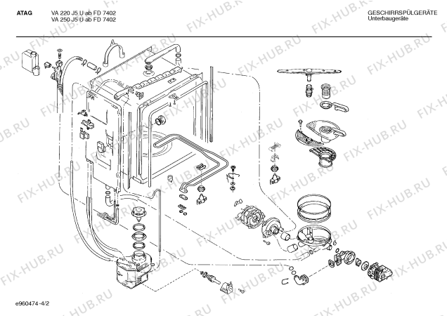 Схема №2 SMIATB9 VA 250 J5 U с изображением Панель для посудомоечной машины Bosch 00285198
