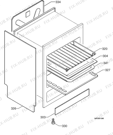 Взрыв-схема плиты (духовки) Zanussi ZCS633W - Схема узла Housing 001