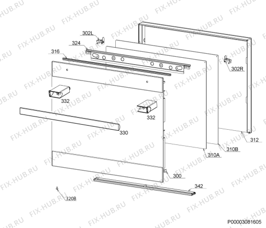 Взрыв-схема плиты (духовки) Electrolux EBGL3XDCN - Схема узла Door