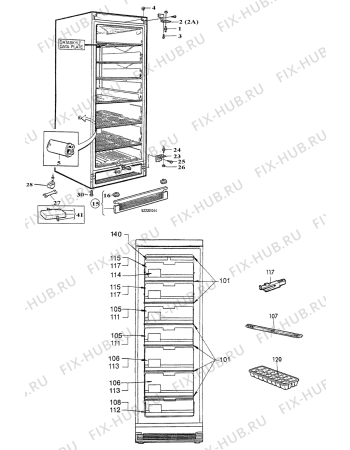 Взрыв-схема холодильника Electrolux EU2412C - Схема узла Housing 001