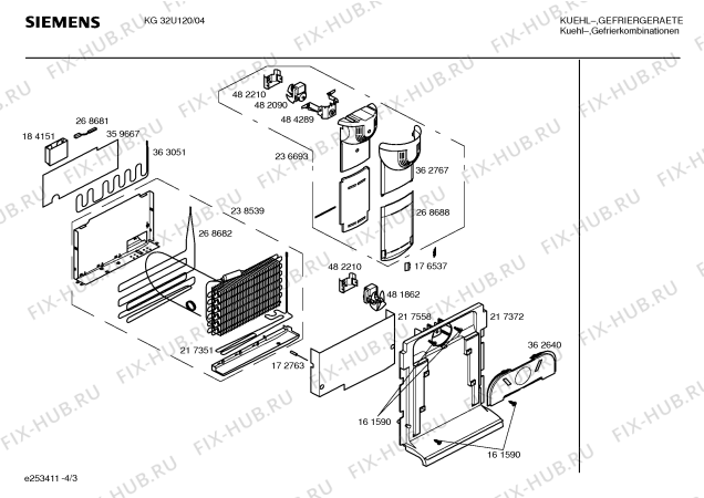 Схема №3 KG32U20 с изображением Дверь для холодильной камеры Siemens 00236515