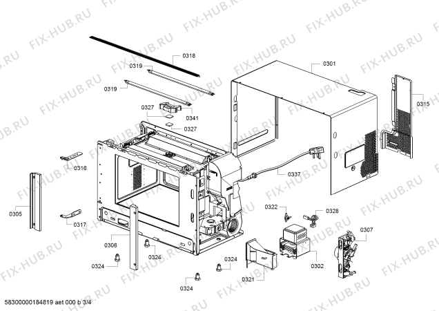 Взрыв-схема плиты (духовки) Bosch BEL634GS1 - Схема узла 03