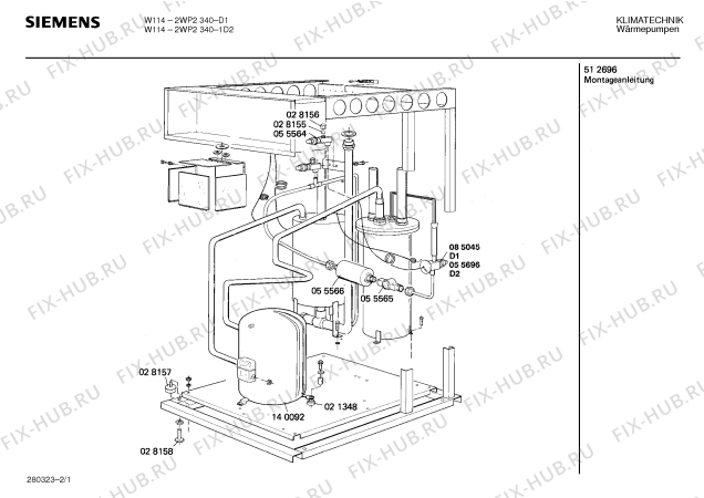 Схема №2 2WP2340 с изображением Предохранитель для стиралки Bosch 00028161